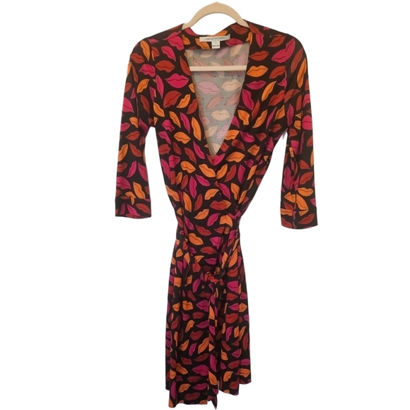 DIANE VON FURSTENBERG Julian Silk Jersey Wrap Dress in Midnight Kiss Multi - Picture 3 of 15